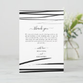 モダン白黒抽象芸術QRコー結婚ド サンキューカード (スタンド正面)