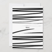 モダン白黒抽象芸術QRコー結婚ド サンキューカード (裏面)