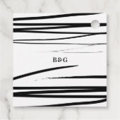 モダン白黒抽象芸術QRコー結婚ド フェイバータグ (裏面)