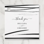 モダン白黒抽象芸術QRコー結婚ド フェイバータグ (正面)