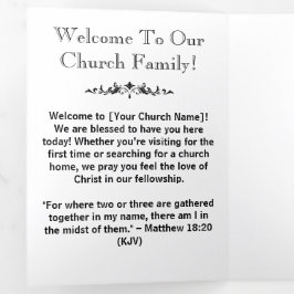 モダン白黒教会つながりパンフレット 三つ折りカード