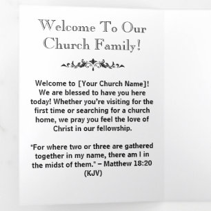 モダン白黒教会つながりパンフレット 三つ折りカード