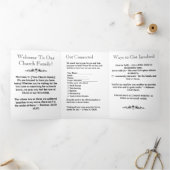 モダン白黒教会つながりパンフレット 三つ折りカード (内部)