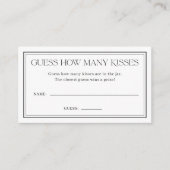 モダン白黒数キスブライダルシャワー エンクロージャーカード (正面)