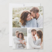 モダン白黒書フェイクVellum 4写真 招待状 (裏面)