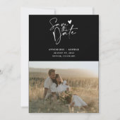 モダン白黒書道台本の写真 セーブザデート (正面)