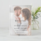 モダン白黒書道Vellum 3写真 招待状 (スタンド正面)