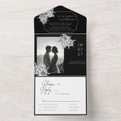 モダン白黒書 オールインワン招待状 (内側)