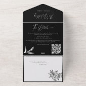 モダン白黒書 オールインワン招待状 (外側)