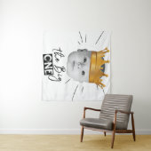 モダン白黒最初の誕生日写真 タペストリー (インサイチュ(横))