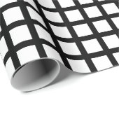 モダン白黒格子形市松模様に状 ラッピングペーパー (ロールコーナー)