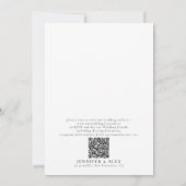 モダン白黒植物学QRコー結婚ド 招待状 (裏面)