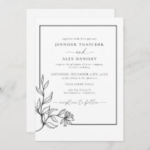 モダン白黒植物学QRコー結婚ド