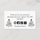 モダン白黒樹感謝してい木 名刺 (裏面)