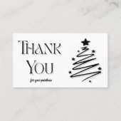 モダン白黒樹感謝してい木 名刺 (正面)