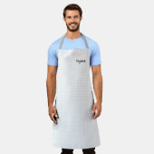 モダン白黒正方形パターモノグラムのン エプロン (着用した状態)