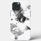 モダン白黒水カラーのワールドマップ Case-Mate iPhoneケース (裏面)