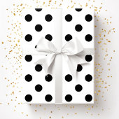 モダン白黒水玉模様 ラッピングペーパー