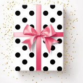 モダン白黒水玉模様 ラッピングペーパー