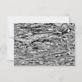 モダン白黒水結婚色カスタム セーブザデート (裏面)