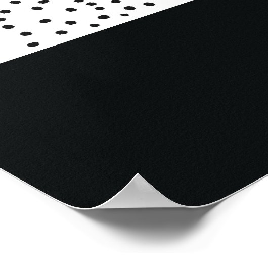 モダン白黒水色水玉模様模様 ポスター (角)