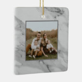 モダン白黒灰色の大理石パターン セラミックオーナメント (右)