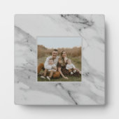 モダン白黒灰色の大理石パターン フォトプラーク (正面)