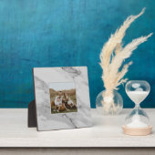 モダン白黒灰色の大理石パターン フォトプラーク (インサイチュ)