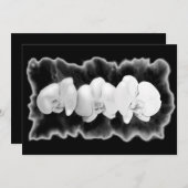 モダン白黒熱帯オ絵を描キッド 招待状 (正面/裏面)