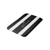 モダン白黒系モノグラストライプのム バスマット (アングル)