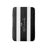 モダン白黒系モノグラストライプのム バスマット (正面縦)