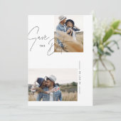 モダン白黒素朴写結婚真 セーブザデート (スタンド正面)