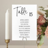 モダン白黒結婚の座席表カード テーブルナンバー