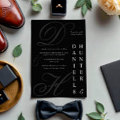 モダン白黒結婚の 招待状