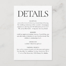 モダン白黒結婚ズGuest Infos詳細 エンクロージャーカード