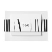 モダン白黒結婚抽象芸術の5時間365日 招待状ベリーバンド (正面例)