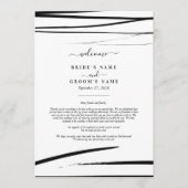 モダン白黒結婚抽象芸術日程 プログラム (正面)