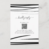 モダン白黒結婚抽象芸術 エンクロージャーカード (正面)