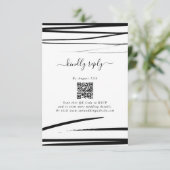 モダン白黒結婚抽象芸術 エンクロージャーカード (スタンド正面)