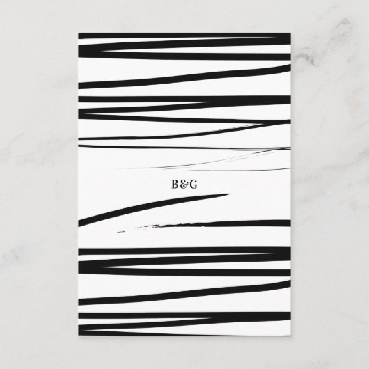 モダン白黒結婚抽象芸術 エンクロージャーカード (裏面)