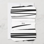 モダン白黒結婚抽象芸術 招待状 (裏面)