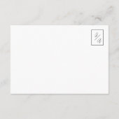 モダン白黒結婚詳細 エンクロージャーカード (裏面)