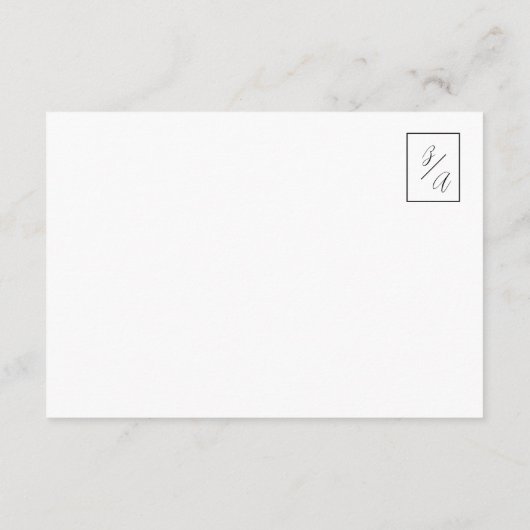 モダン白黒結婚詳細 エンクロージャーカード (裏面)