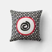 モダン白黒緩和曲線(赤い装飾用クッション) クッション (裏面)