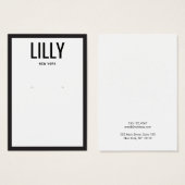 モダン白黒縁どイヤリング表示カード (正面&裏面)