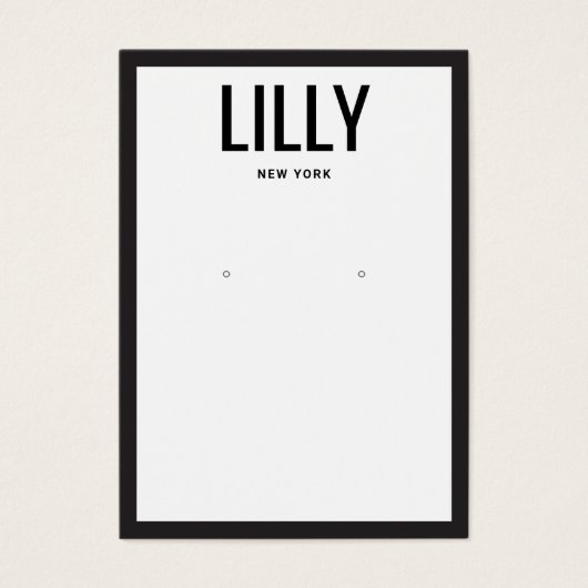 モダン白黒縁どイヤリング表示カード (正面)