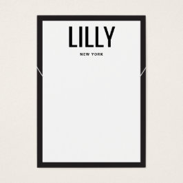 モダン白黒縁どネックレス表示カード