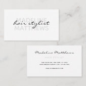 モダン白黒美容師スクリプト名 名刺 (正面/裏面)