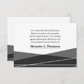 モダン白黒葬儀 サンキューカード (正面/裏面)