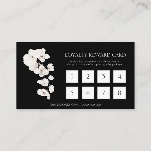 モダン白黒蘭フローラ事業報酬 ロイヤリティカード (裏面)